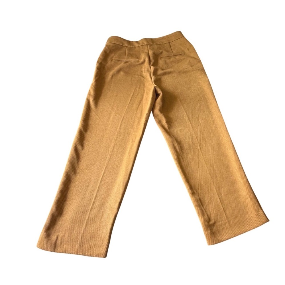 Ann Taylor Petite Mustard Yellow Wide Leg Ribbed Trousers Pants 8P